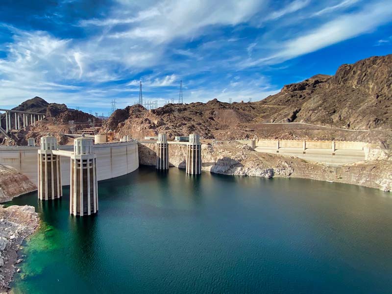 View of Hoover Dam and Lake Mead