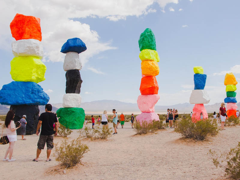People at Seven Magic Mountains
