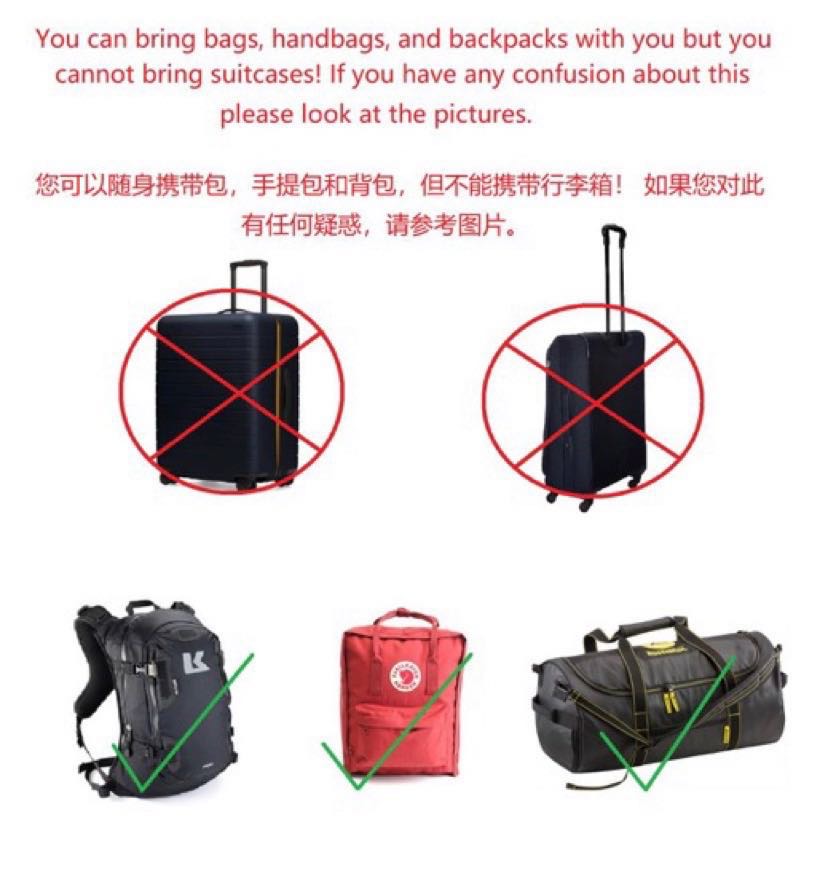 Bags allowed